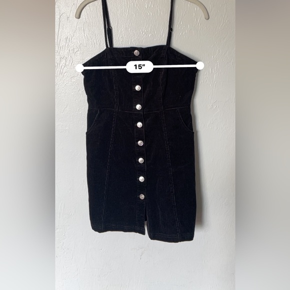 Love Tree Black Mini Dress with Button Detail - Picture 6 of 6